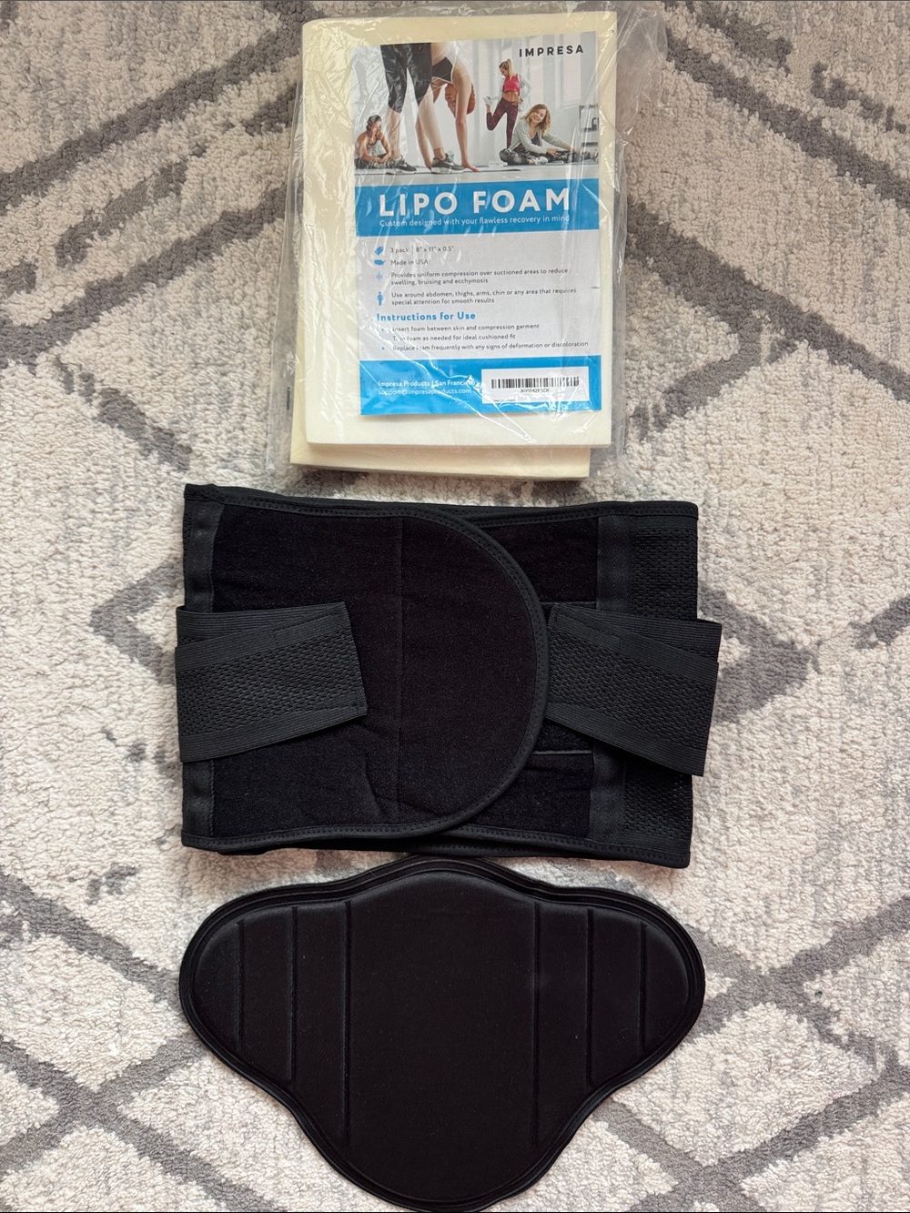 Waist-trimmer Belt with Lipo Foam Insert & Foam ab board